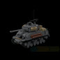 MOC-248644 Sherman "Fury" tank building block M4A3E8 toy model ornament