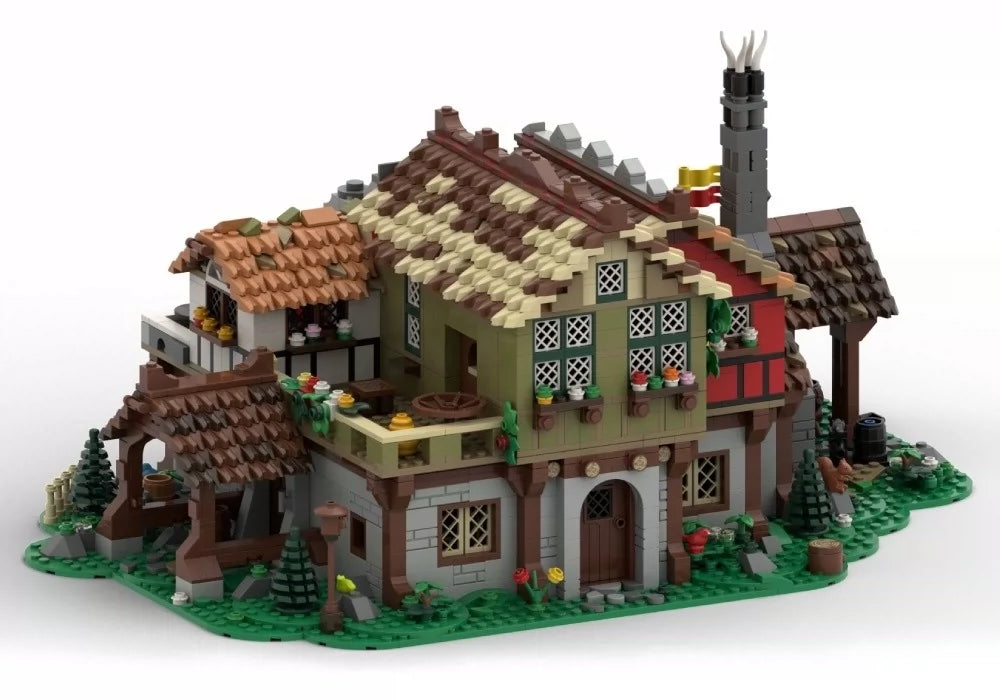 MOC-248831 assembled medieval town square building blocks educational toy model gift