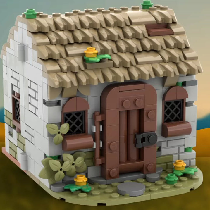 MOC-253565 Medieval Village Puzzle Home Assembled Building Block Basic Model Series