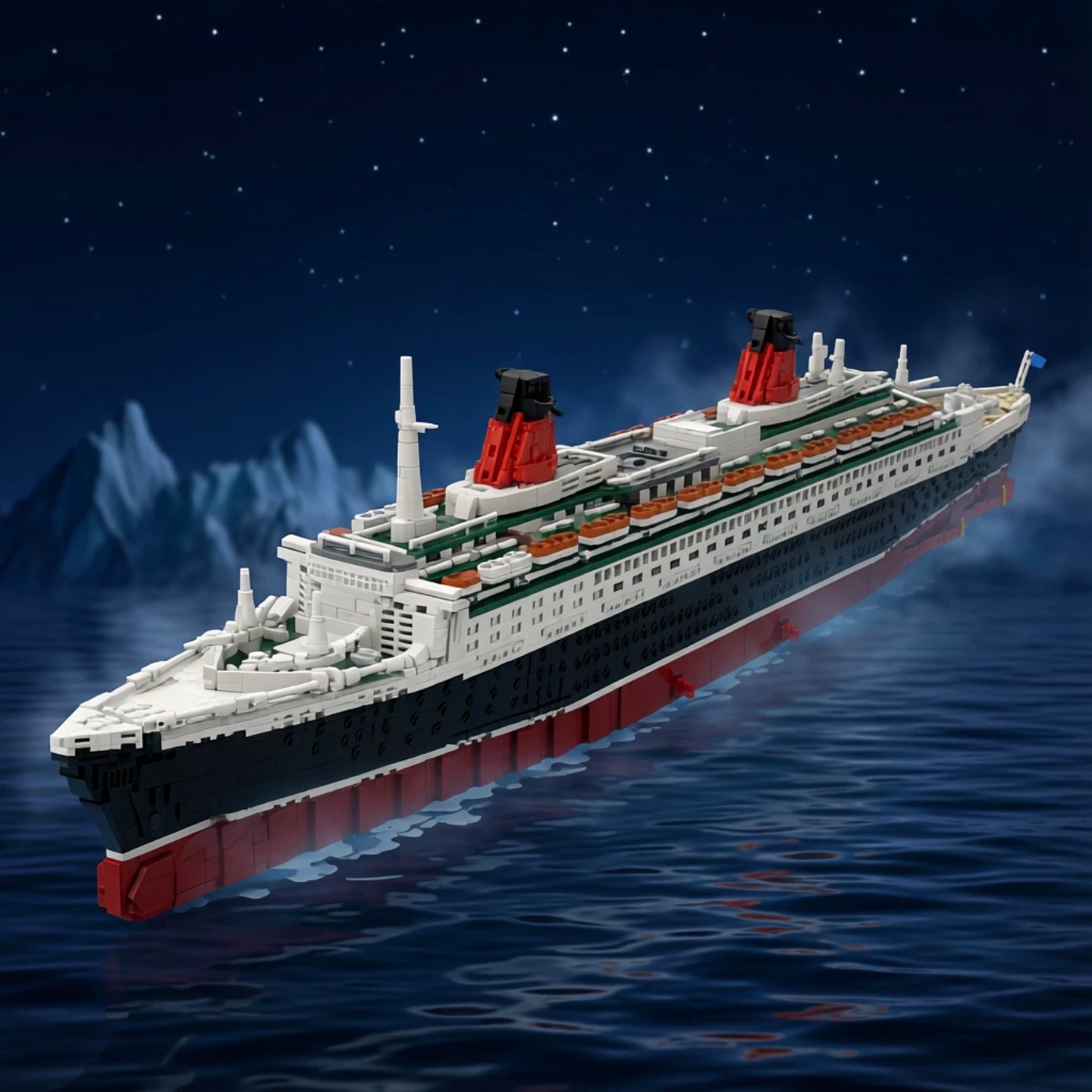 MOC-256163 Passenger ship large cruise ship building blocks educational toy model gift ornaments