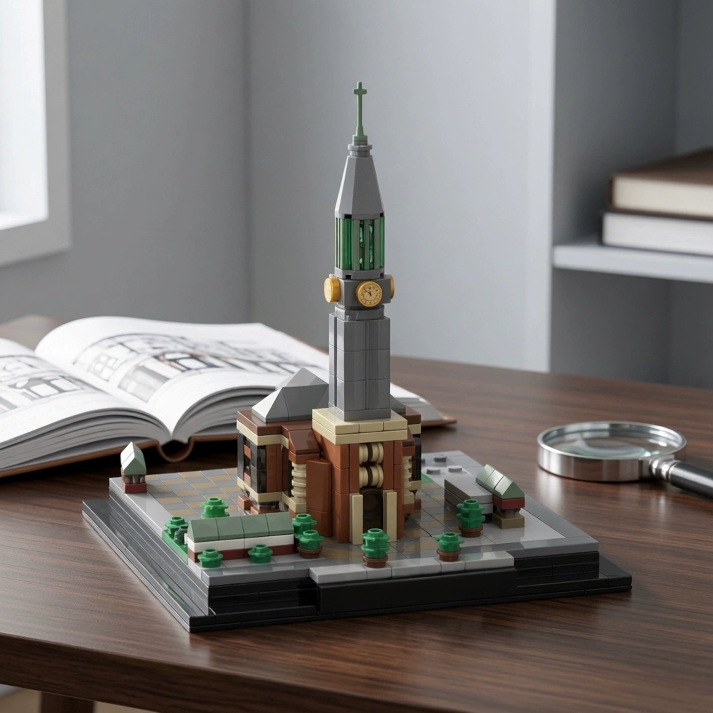 MOC-257746 St. Michael's Church building street view building blocks educational toy model ornaments
