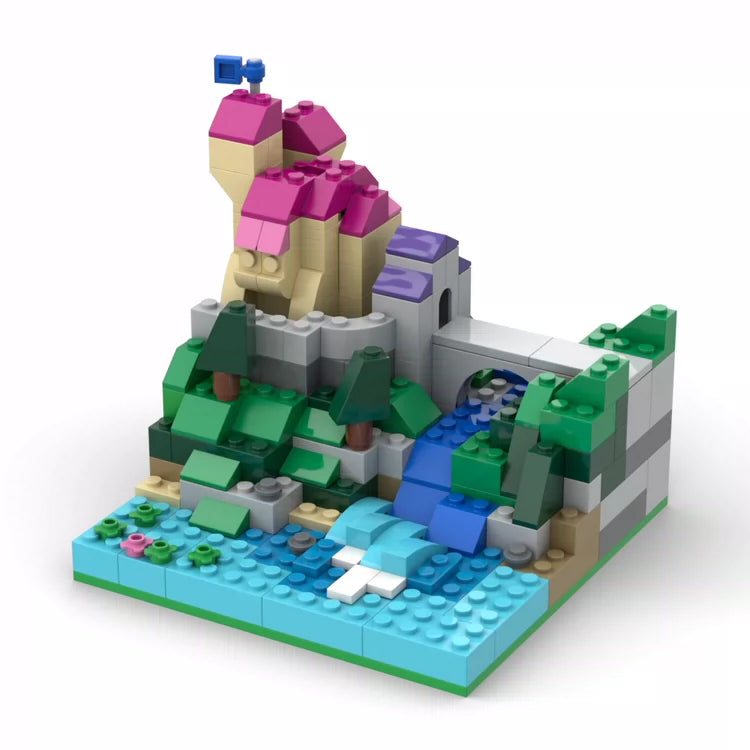 MOC-33594 mini building block model water castle