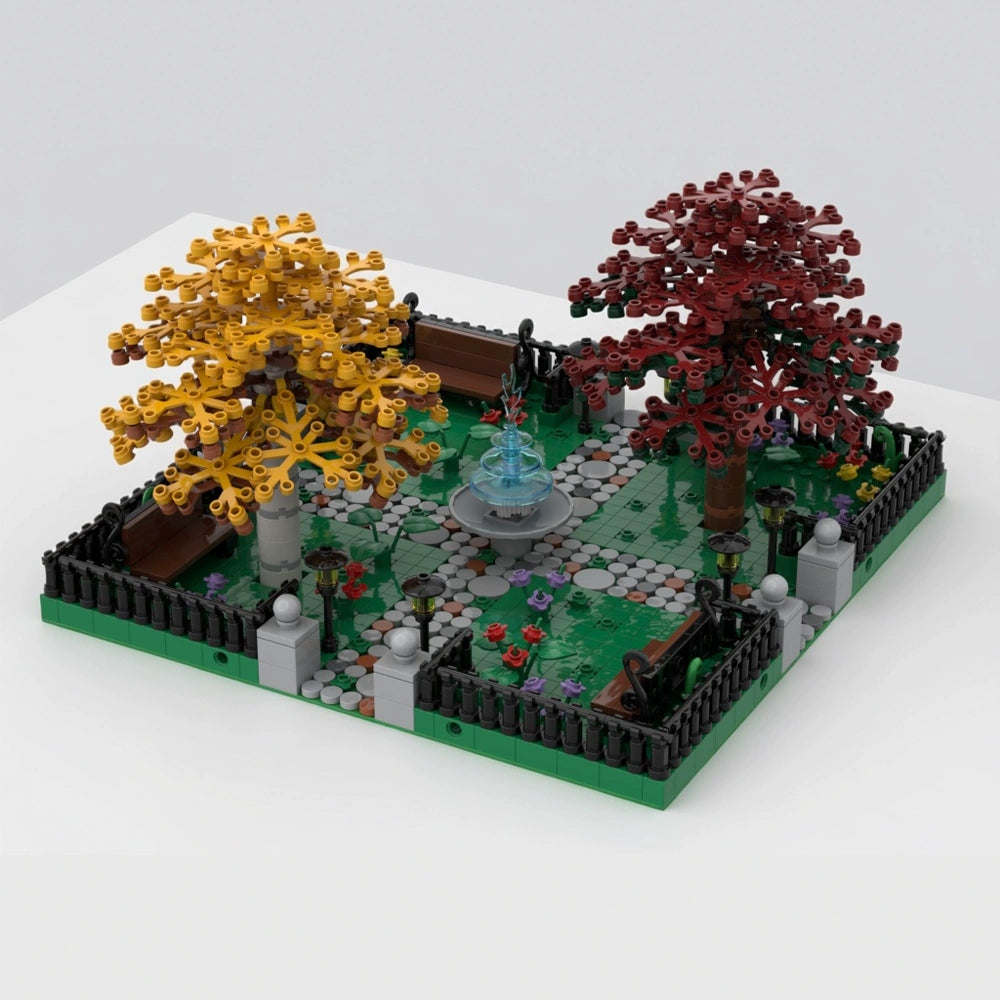MOC-36080 modular park green park garden building building block model ornaments