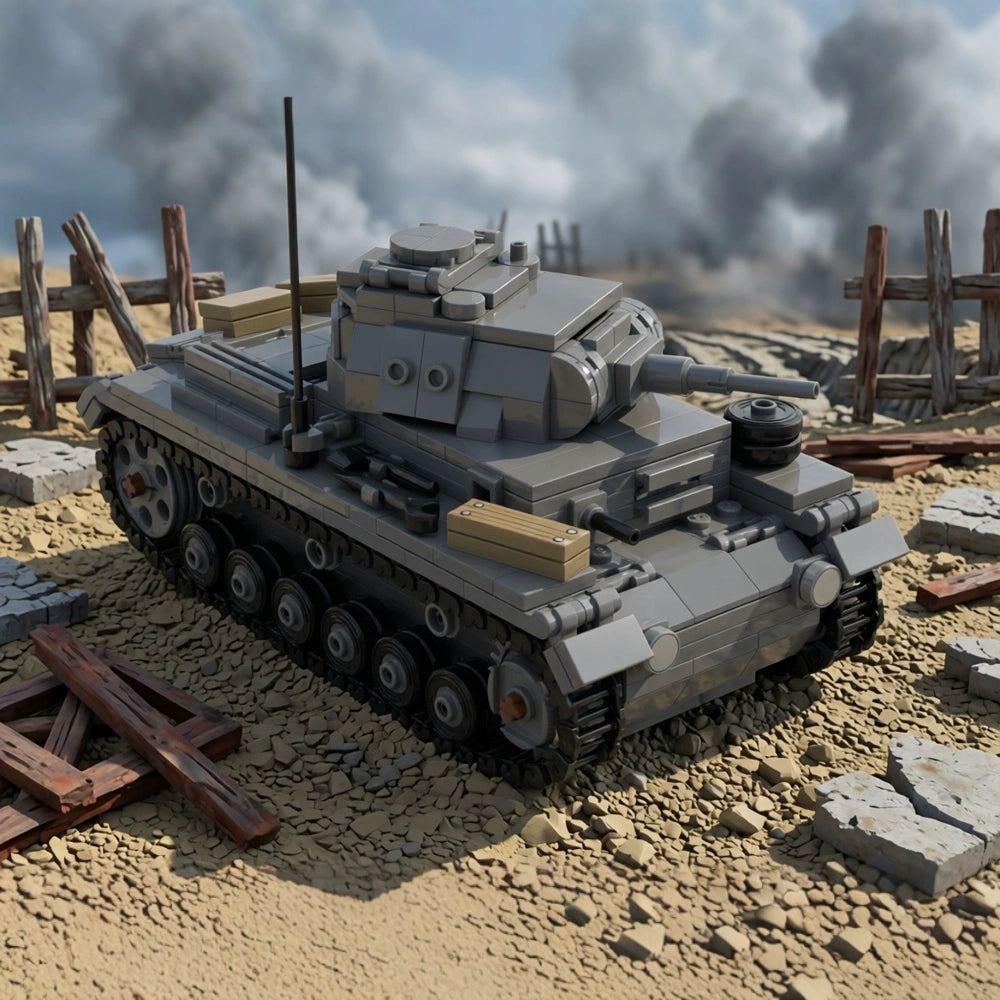 MOC-52801 Military Series Type III Tank E Model Building Blocks Puzzle Model Ornaments