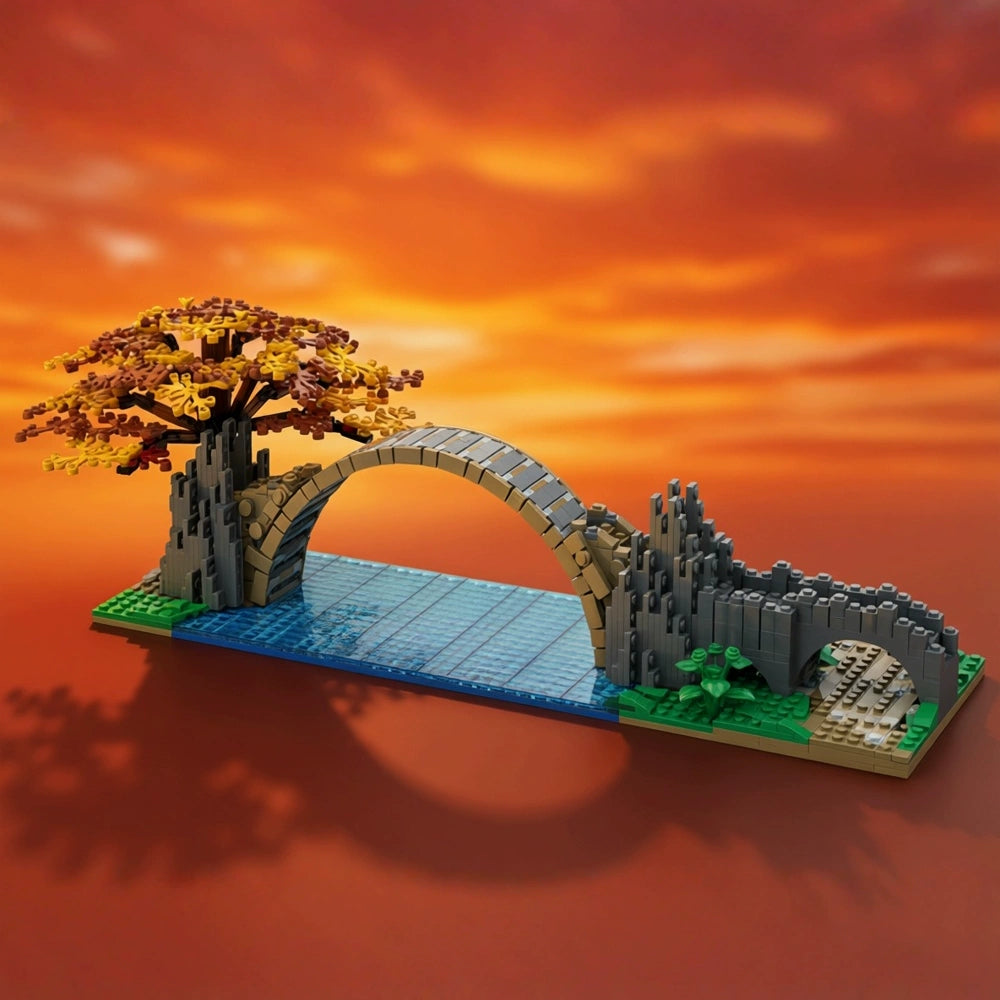 MOC-52859 Rakotz Bridge German Saxony Devil's Bridge building block puzzle model ornaments