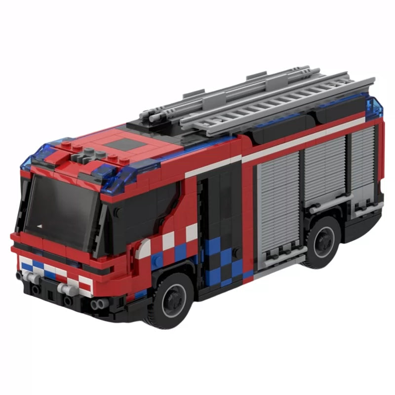 MOC-57318 hybrid fire truck engine building block educational toy model ornaments