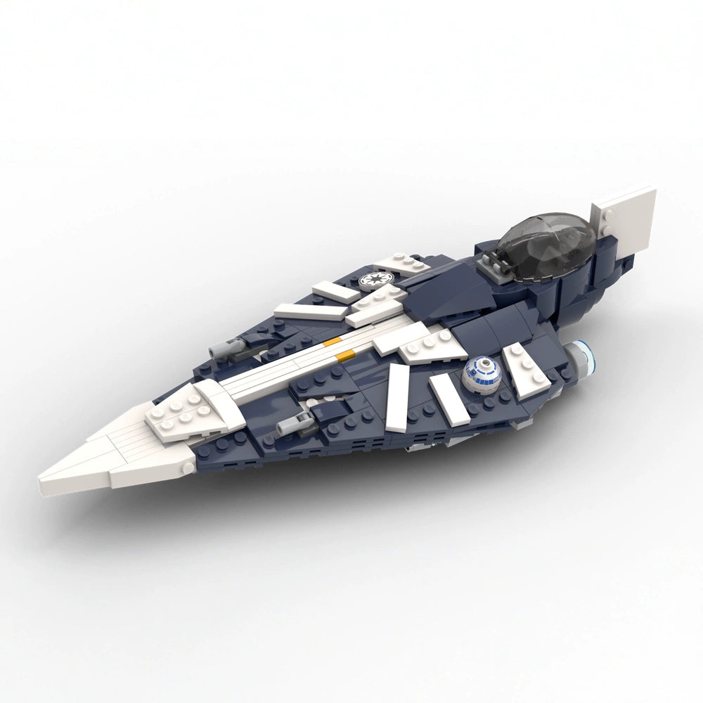 MOC-60423 Star Fighter Building Blocks Puzzle Light Interceptor Toy Model Ornament