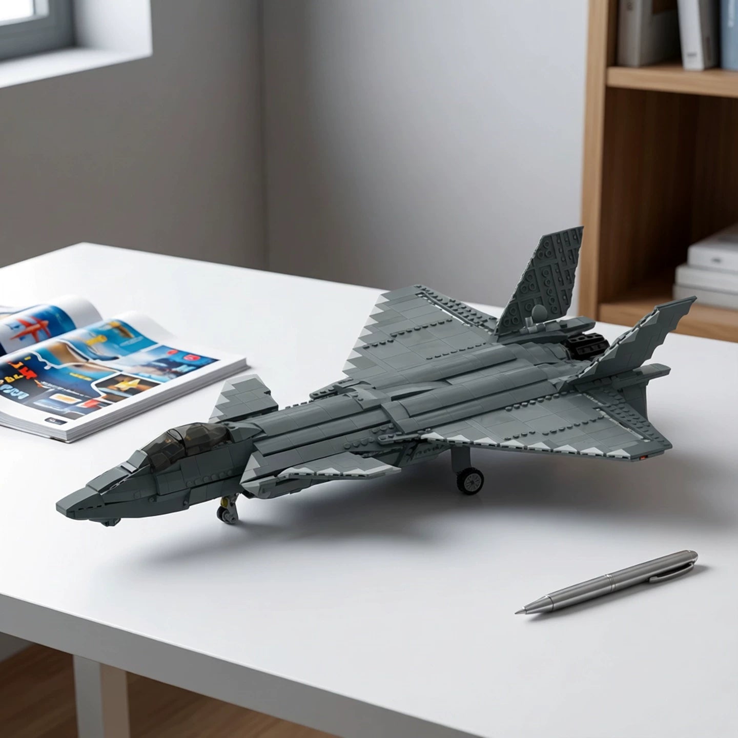 MOC-64706 building block J20 stealth fighter educational toy boy model gift ornament