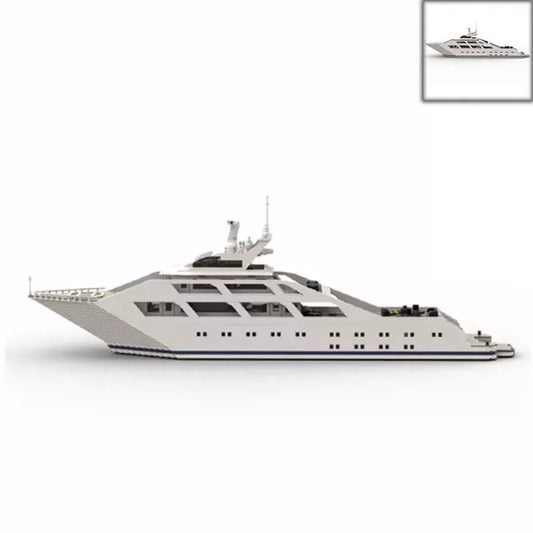 Compatible with MOC-69299 educational toys luxury super mega yacht assembly toy model children's gift