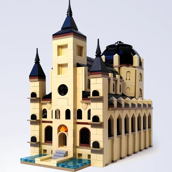 MOC-76593 building block time temple educational model toy