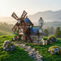 MOC-78729 Medieval Windmill House Castle Building Blocks Educational Toy Model Ornament