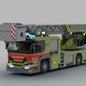 MOC-85088 building block Scania L360 equipped with Magirus turntable ladder