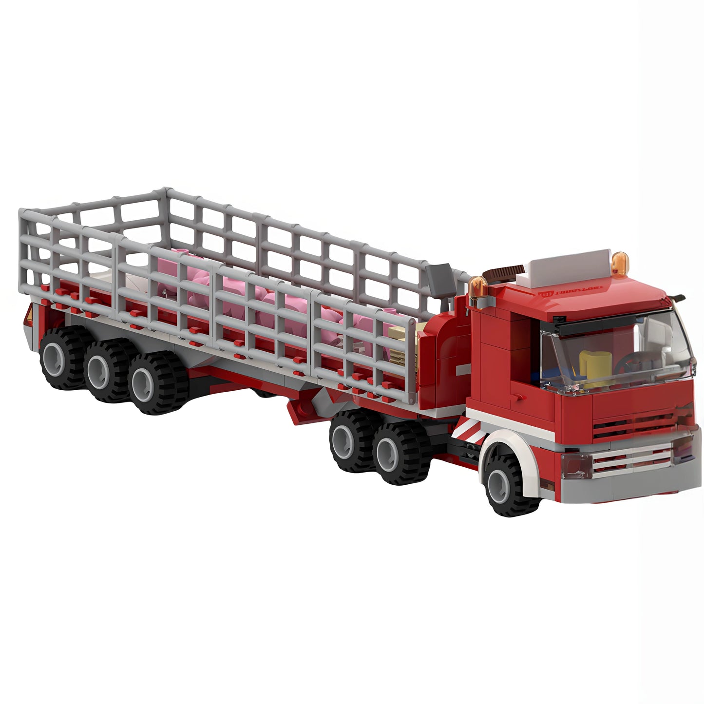 MOC-87395 agricultural transport truck and trailer building block toy model gift ornaments