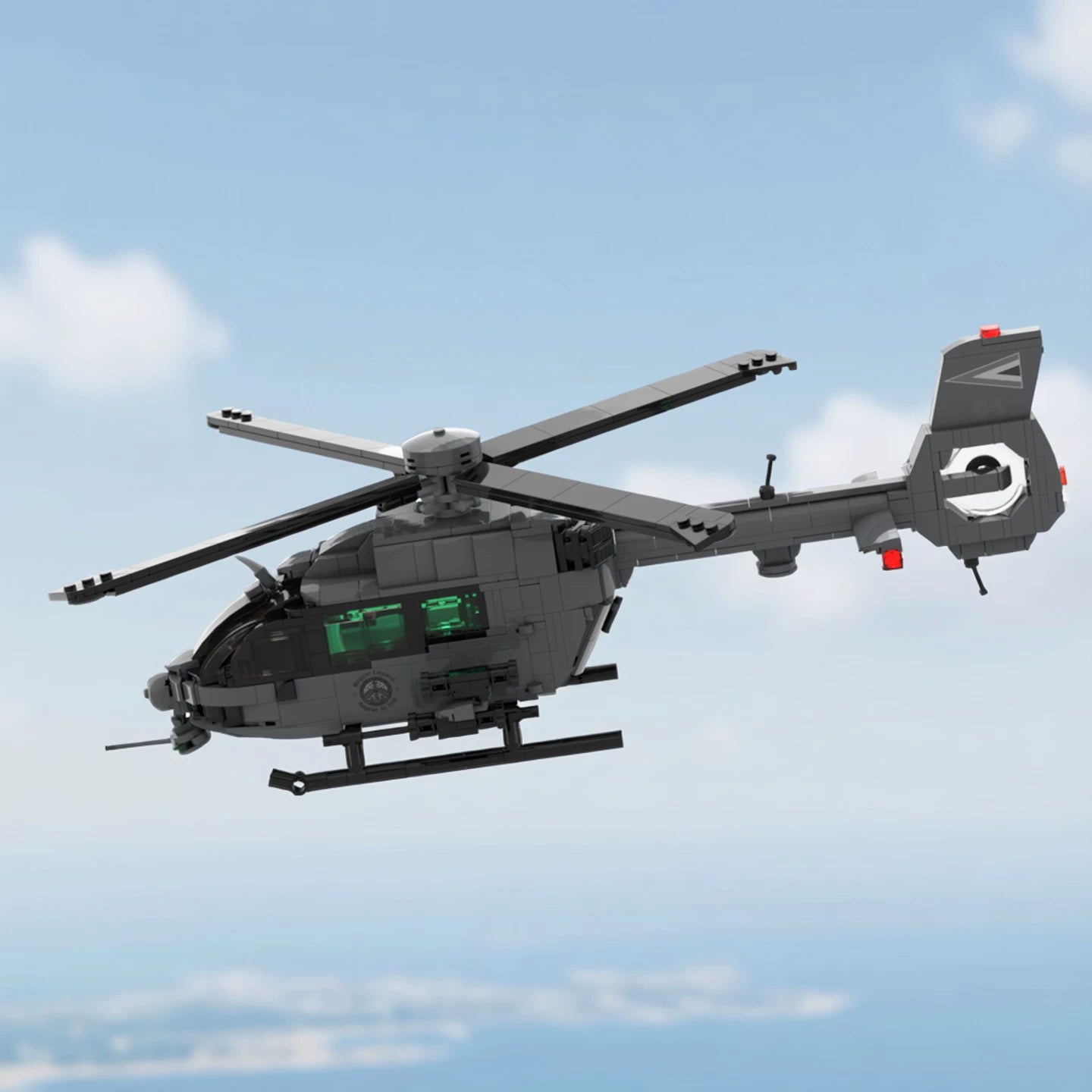 MOC-91669 Airbus Helicopter H145M building block educational toy model gift ornament