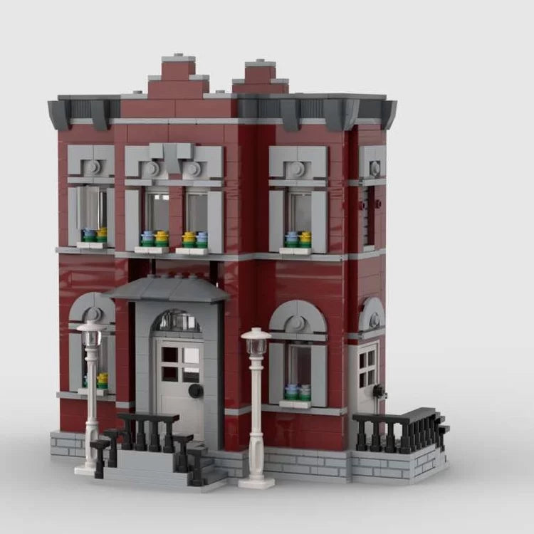 MOC-92326 Building Block Town Hall Villa - Townhouse Architecture