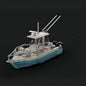 MOC-95761 Fishing Boat Port Fishing Boat Yacht Fishing Sightseeing Propeller Boat Building Block Ornament