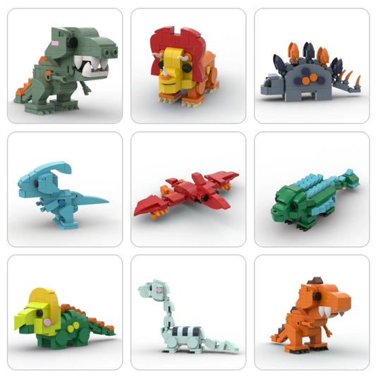 Jurassic BrickHeadz Size Collection - MOC Cube Animal Bricks