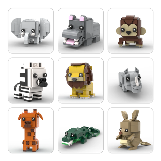 Zoo BrickHeadz Size Collection - MOC Cube Animal Bricks (Copy)