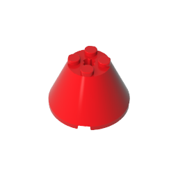 GDS-1086 - Cone 4 x 4 x 2 with Axle Hole [Plain]