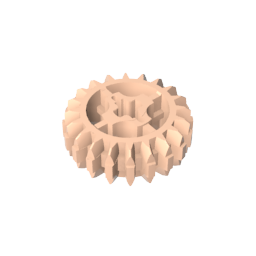 GDS-1103 - Technic Gear 20 Tooth Double Bevel with Axle Hole Type 1 [+ Opening]