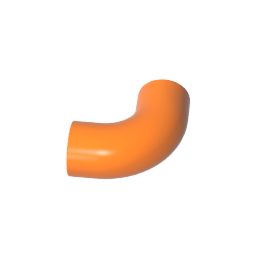 GDS-1114 - Brick Round 1 x 1 diameter Tube with 90 Degree Elbow (2 x 2 x 1) and Axle Holes (Crossholes) at each end