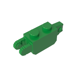 GDS-1119 - Hinge Brick 1 x 2 Locking with 1 Finger Vertical End and 2 Fingers Vertical End, 9 Teeth