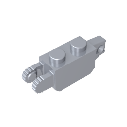 GDS-1119 - Hinge Brick 1 x 2 Locking with 1 Finger Vertical End and 2 Fingers Vertical End, 9 Teeth