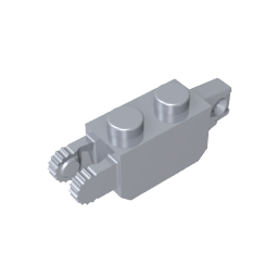 GDS-1119 - Hinge Brick 1 x 2 Locking with 1 Finger Vertical End and 2 Fingers Vertical End, 9 Teeth