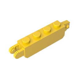 GDS-1120 - Hinge Brick 1 x 4 Locking with 1 Finger Vertical End and 2 Fingers Vertical End