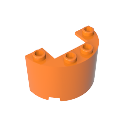 GDS-1127 - Cylinder Half 2 x 4 x 2 with 1 x 2 Cutout