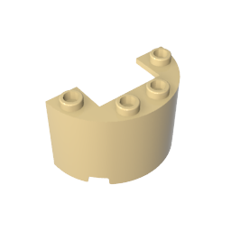 GDS-1127 - Cylinder Half 2 x 4 x 2 with 1 x 2 Cutout