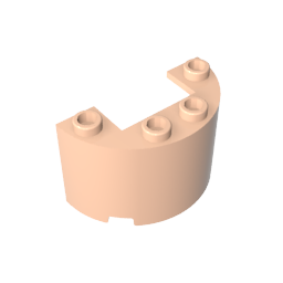 GDS-1127 - Cylinder Half 2 x 4 x 2 with 1 x 2 Cutout