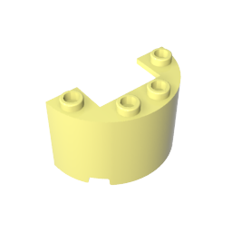 GDS-1127 - Cylinder Half 2 x 4 x 2 with 1 x 2 Cutout