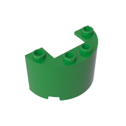 GDS-1127 - Cylinder Half 2 x 4 x 2 with 1 x 2 Cutout