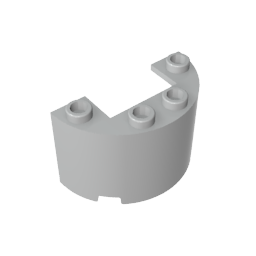 GDS-1127 - Cylinder Half 2 x 4 x 2 with 1 x 2 Cutout