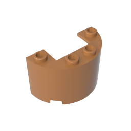 GDS-1127 - Cylinder Half 2 x 4 x 2 with 1 x 2 Cutout