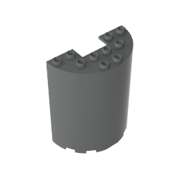 GDS-1137 - Cylinder Half 3 x 6 x 6 with 1 x 2 Cutout