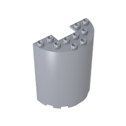 GDS-1137 - Cylinder Half 3 x 6 x 6 with 1 x 2 Cutout
