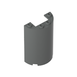 GDS-1164 - Cylinder Half 2 x 4 x 5 with 1 x 2 cutout