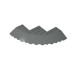 GDS-1223 - Brick Round Corner 10 x 10 with Slope 33 Degrees Edge, Axle Hole, Facet Cutout