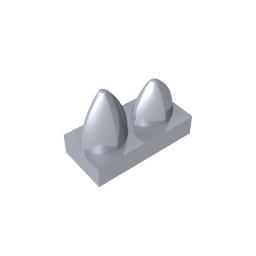 GDS-1271 - Plate 1 x 2 Special with Two Vertical Teeth