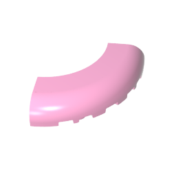 GDS-1275 - Brick Round Corner 5 x 5 x 1 with Bottom Cut Outs [No Studs] [1/4 Arch]