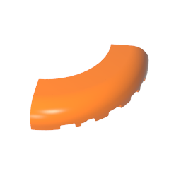 GDS-1275 - Brick Round Corner 5 x 5 x 1 with Bottom Cut Outs [No Studs] [1/4 Arch]