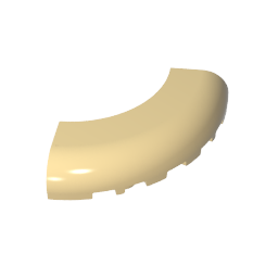 GDS-1275 - Brick Round Corner 5 x 5 x 1 with Bottom Cut Outs [No Studs] [1/4 Arch]