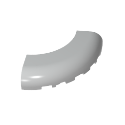 GDS-1275 - Brick Round Corner 5 x 5 x 1 with Bottom Cut Outs [No Studs] [1/4 Arch]