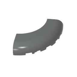 GDS-1275 - Brick Round Corner 5 x 5 x 1 with Bottom Cut Outs [No Studs] [1/4 Arch]