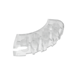 GDS-1275 - Brick Round Corner 5 x 5 x 1 with Bottom Cut Outs [No Studs] [1/4 Arch]