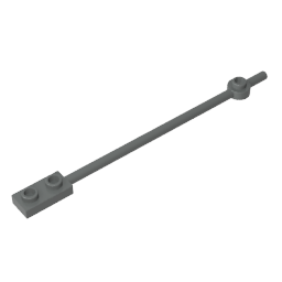 GDS-1327 - Bar 1 x 12 with 1 x 2 Plate End with Hollow Studs and 1 x 1 Round Plate End