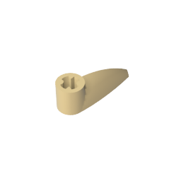 GDS-1360 - Technic Tooth 1 x 3 with Axle Hole [Rounded Underside]