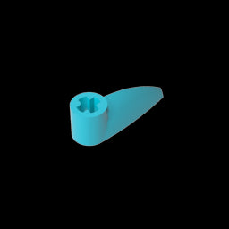 GDS-1360 - Technic Tooth 1 x 3 with Axle Hole [Rounded Underside]